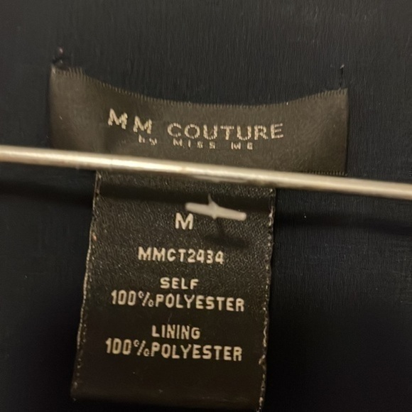 EUC MM Couture Navy Blue Embroidered Top - Picture 4 of 4